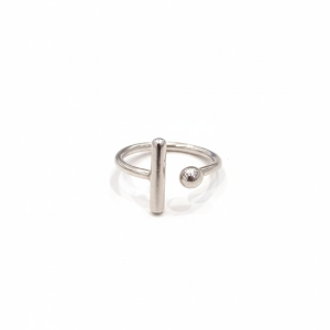 Bague Barre et boule
