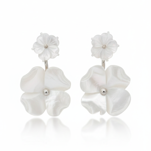 Boucles d'oreilles double fleurs